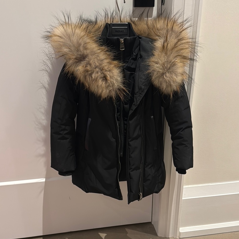 Mackage Black Fur-Trimmed Parka